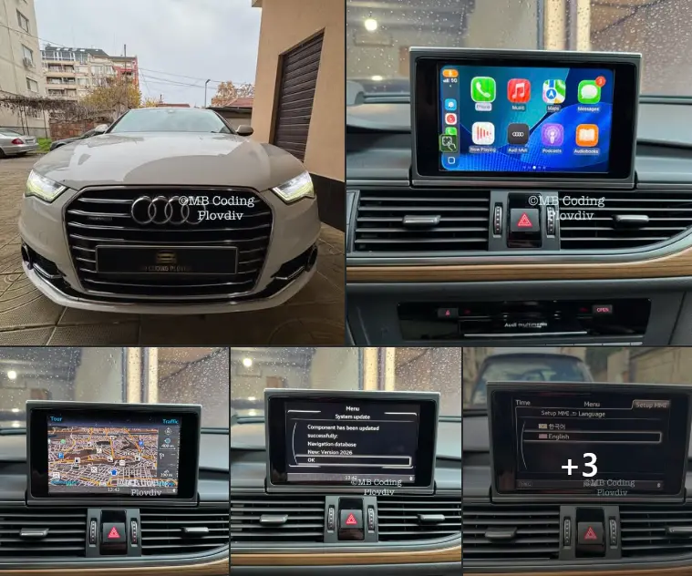 Активация на CarPlay/Android и ъпдейт на медия и навигация на Ауди A6 C7.5
