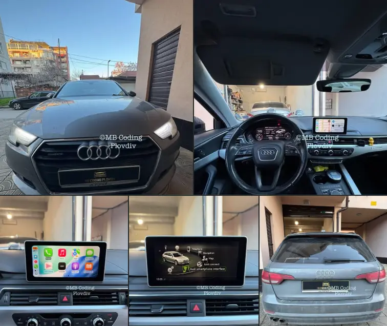 Активиране на CarPlay и Android auto на фабричната медия и окабеляване и монтаж на втори usb порт на Audi A4 b9