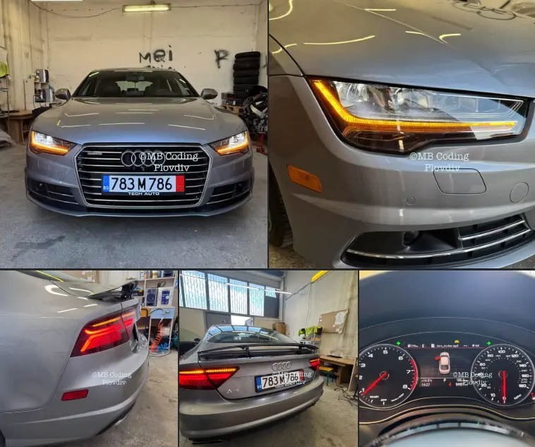 Снимка на Audi A7 с извършена пълна конверсия от американска към европейска версия
